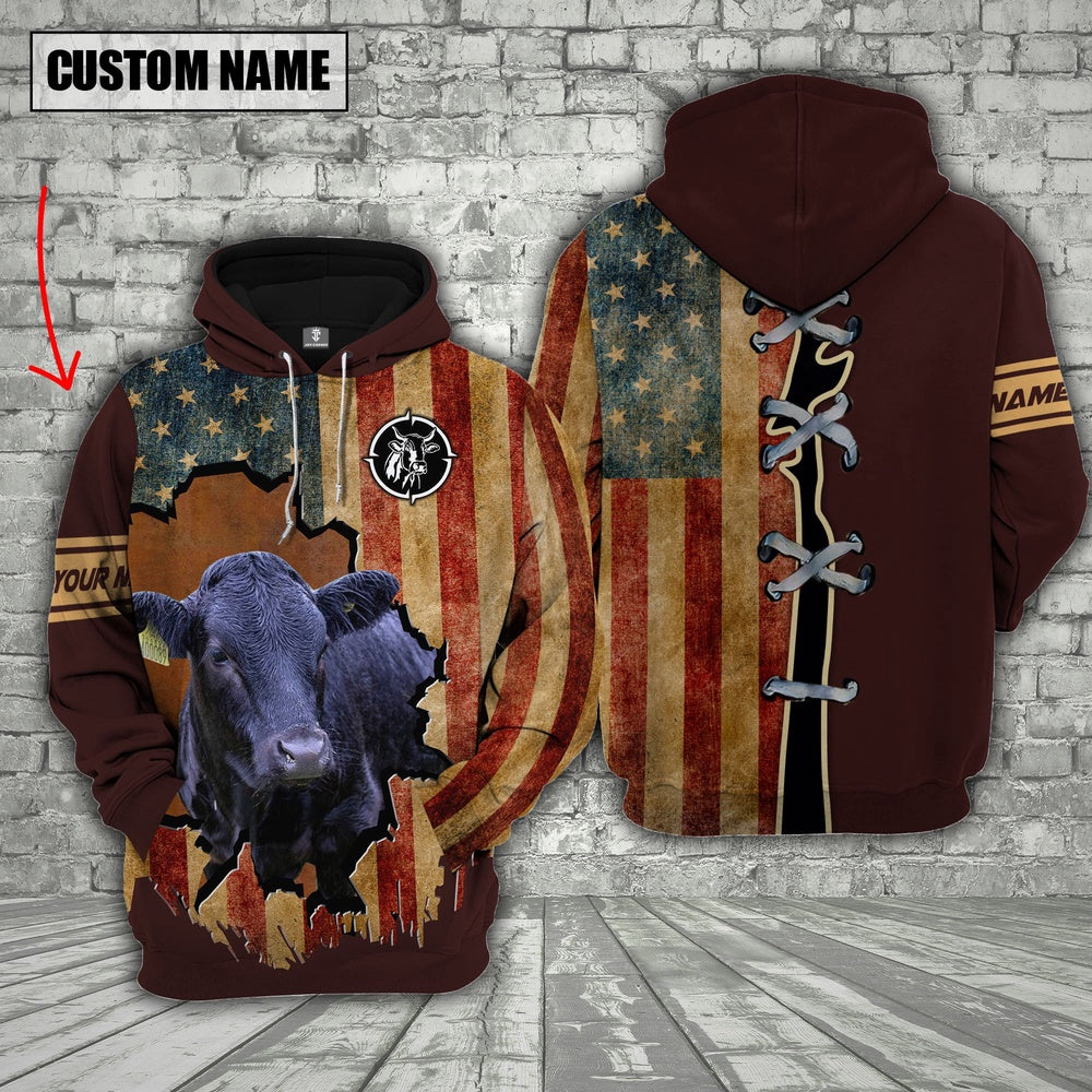 Dexter US Flag Retro Personalized 3D Hoodie, Farmer Hoodie, Custom Farm Shirts, Farmer T Shirt