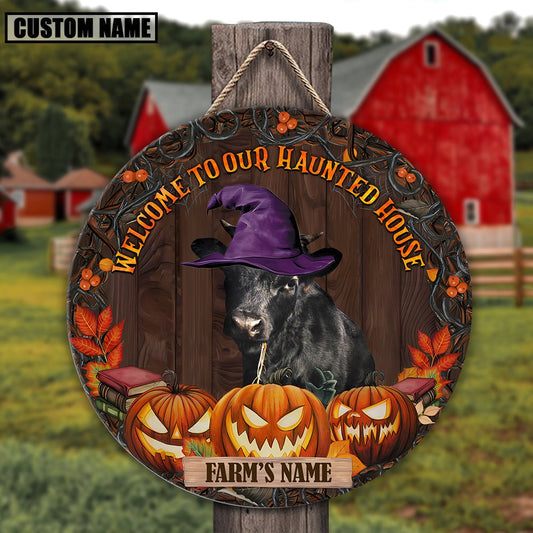 Dexter Welcome To Our Haunted House Pattern Happy Halloween Wooden Sign, Farm Wood Sign, Farm House Wood Signs
