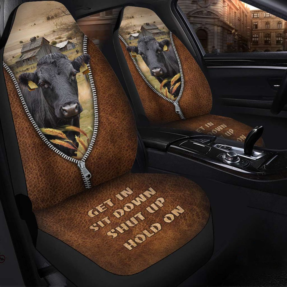 Dexter Zipper Leather Pattern Car Seat Cover, Car Seat Cover, Farm Car Seat Cover, Pet Seat Covers