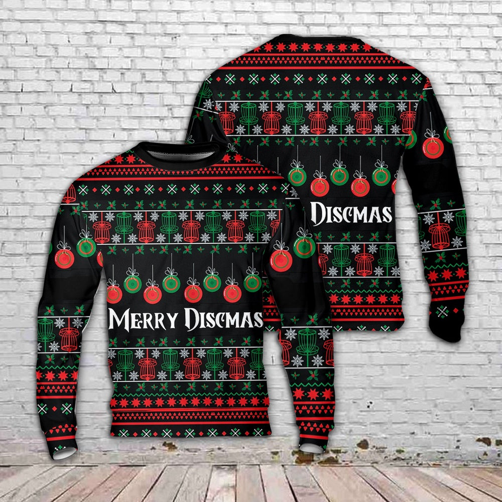 Disc Golf Merry Discmas Christmas Ugly Sweater, Christmas Ugly Sweater, Sweater Xmas, Ugly Sweater