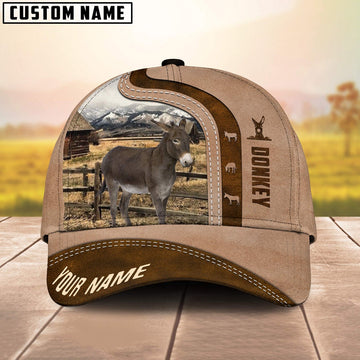 Donkey Custom Name Light Brown Cap, Farmer Cap, Vintage Farmer Hat, Mens Farmer Hats, Cap For Farmers