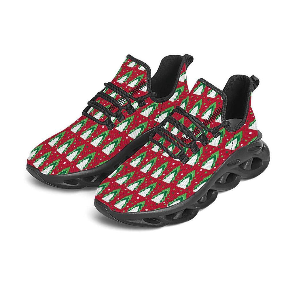 Dots Merry Christmas Print Pattern Black Max Soul Shoes, Christmas Sneakers, Christmas Shoes, Christmas Clunky Sneaker