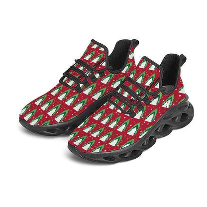 Dots Merry Christmas Print Pattern Black Max Soul Shoes, Christmas Sneakers, Christmas Shoes, Christmas Clunky Sneaker