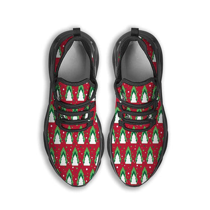 Dots Merry Christmas Print Pattern Black Max Soul Shoes, Christmas Sneakers, Christmas Shoes, Christmas Clunky Sneaker