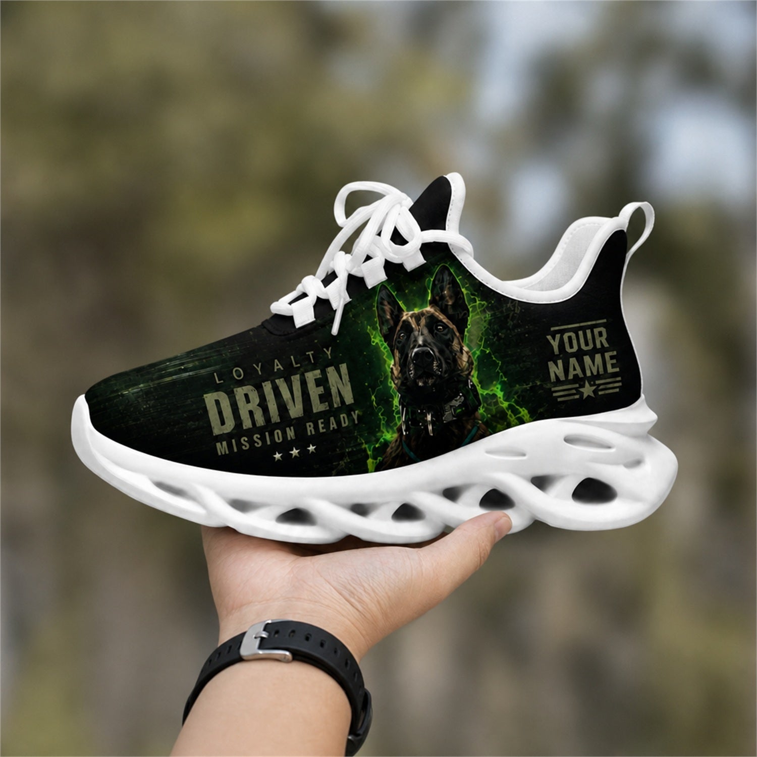Custom Name Driven Bear Veteran Max Soul Shoes, Veteran Sneaker