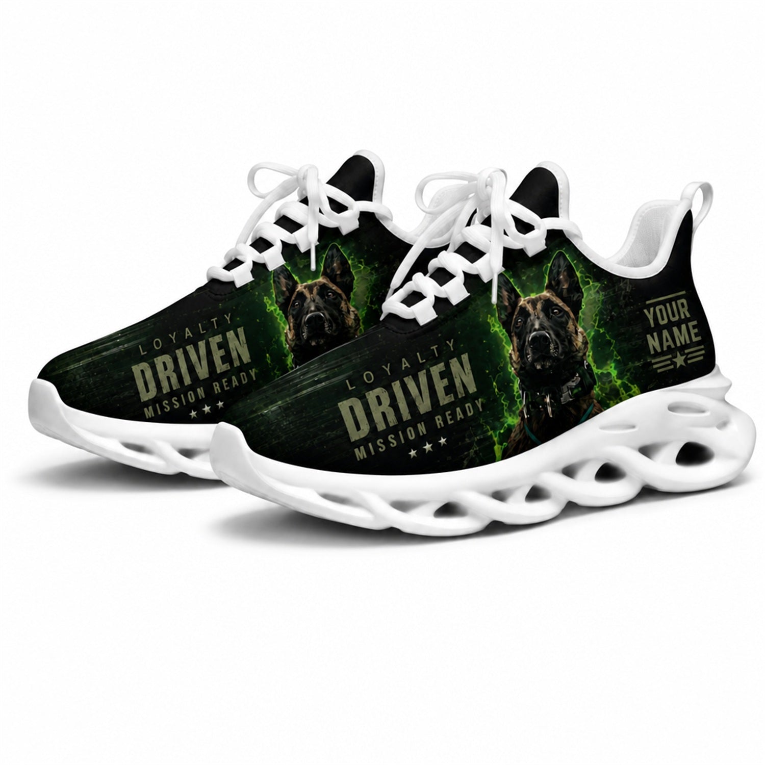 Custom Name Driven Bear Veteran Max Soul Shoes, Veteran Sneaker