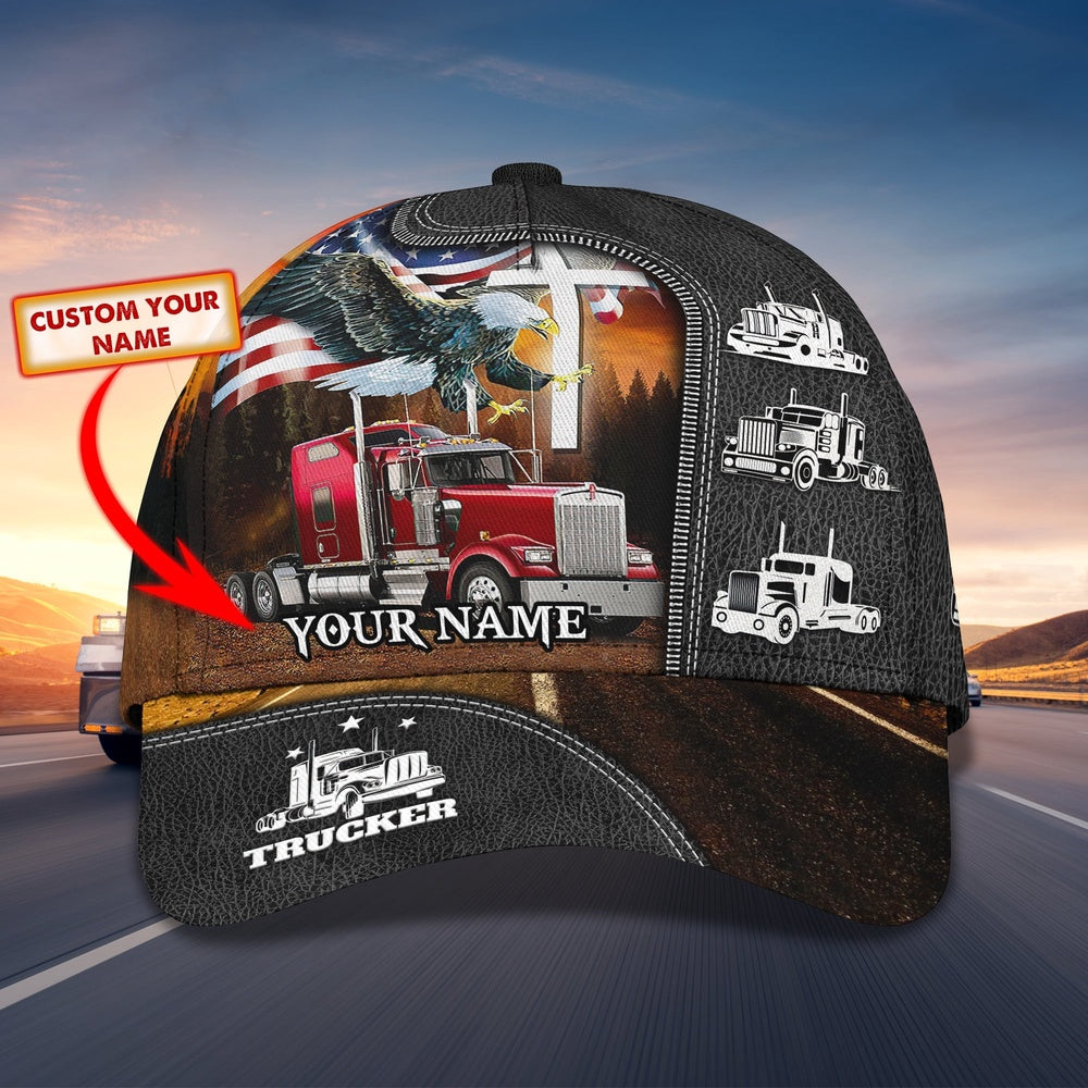 Eagle Pride Trucker Customized Name 3D Cap, Farmer Cap, Vintage Farmer Hat, Mens Farmer Hats, Cap For Farmers