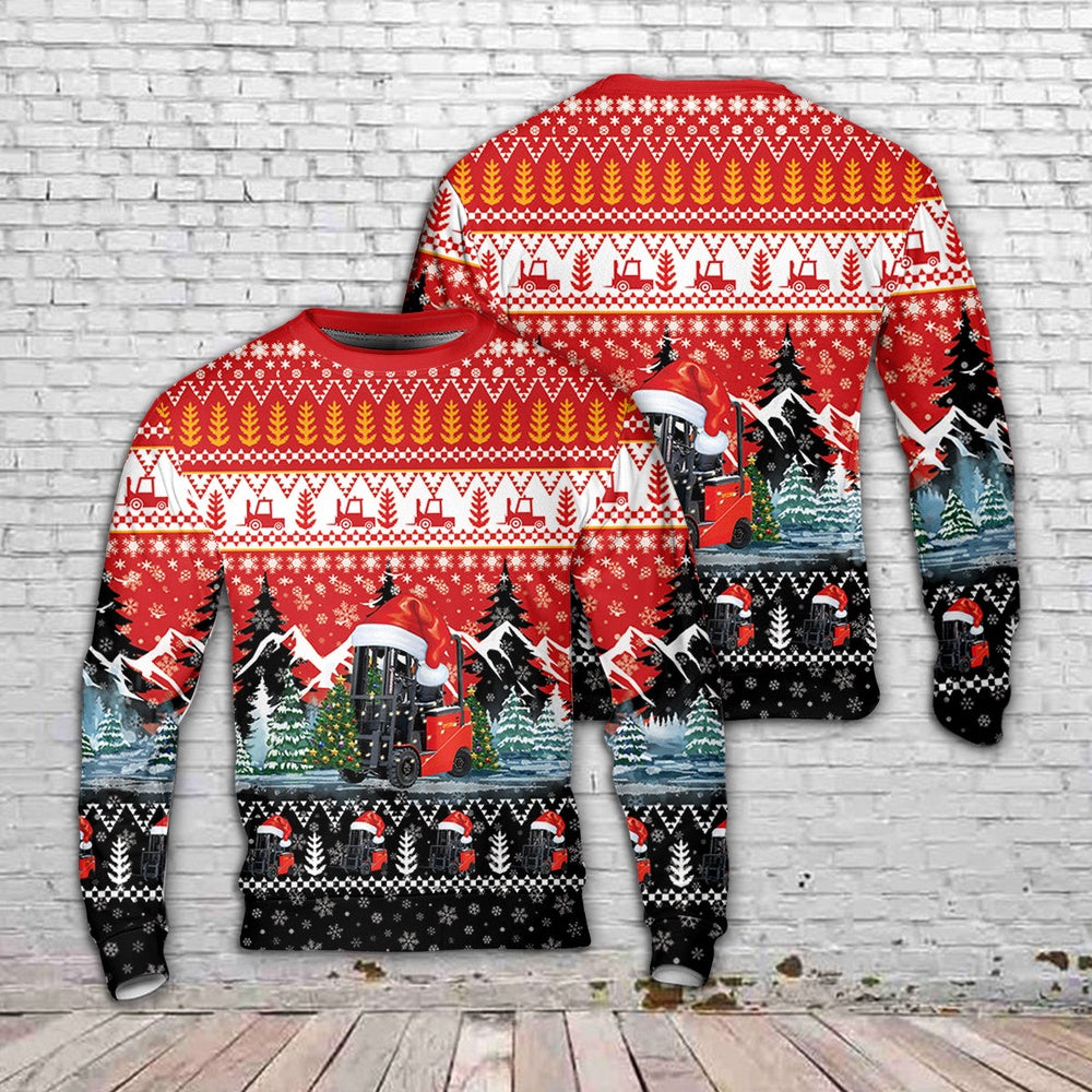 Electric Forklift Christmas Sweater, Christmas Ugly Sweater, Sweater Xmas, Ugly Sweater