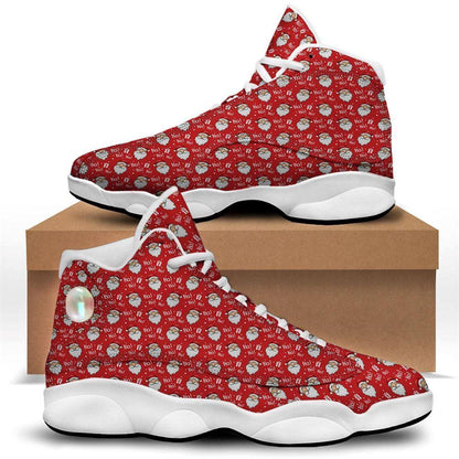 Emoji Christmas Print Pattern Basketball Shoes, Christmas Basketball Shoes, Christmas Shoes