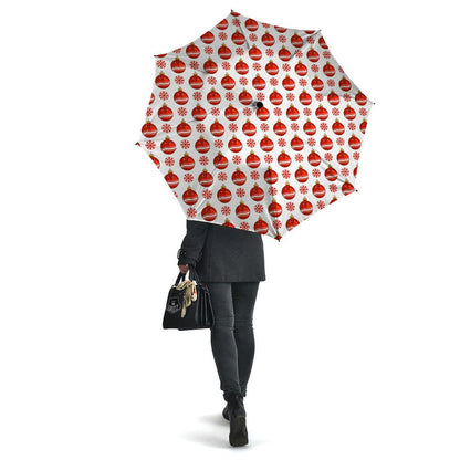 Emoji Cute Christmas Print Pattern Umbrella, Christmas Umbrella, Xmas Umbrella