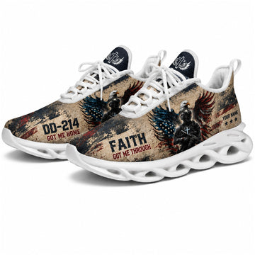 Custom Name Faith Eagle Veteran Max Soul Shoes, Veteran Sneaker
