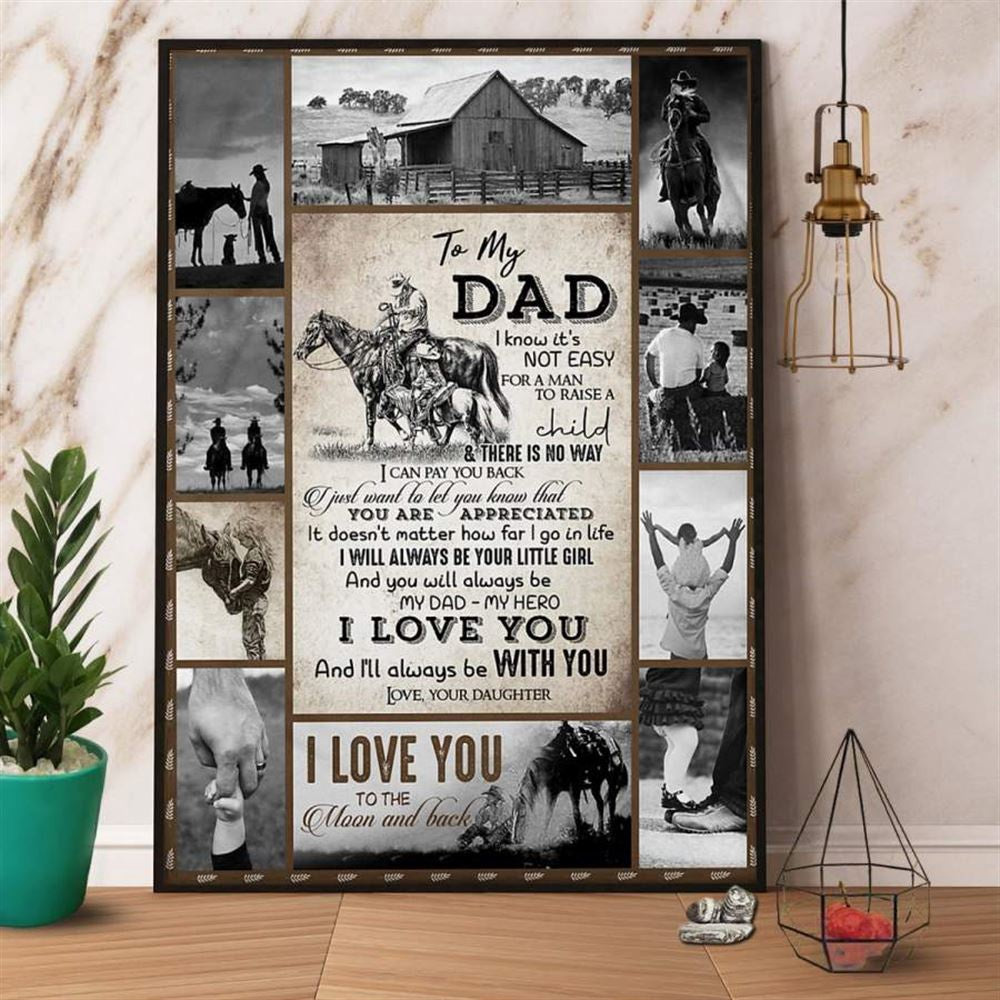Family Farm Daughter To My Dad Yu Will Always Be My Dad My Hero Holding Hand Forever Lovers Canvas, Farm Canvas, Farm Art Decor
