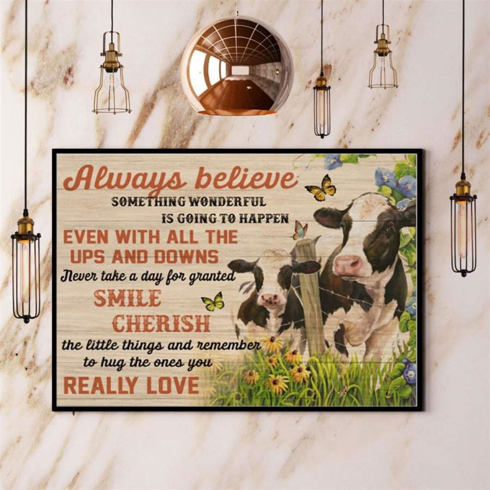 Farm Always Believe Something Wonderful Is Going To Happen Butterfly Canvas, Farm Canvas, Farm Gift, Farm Home Decor