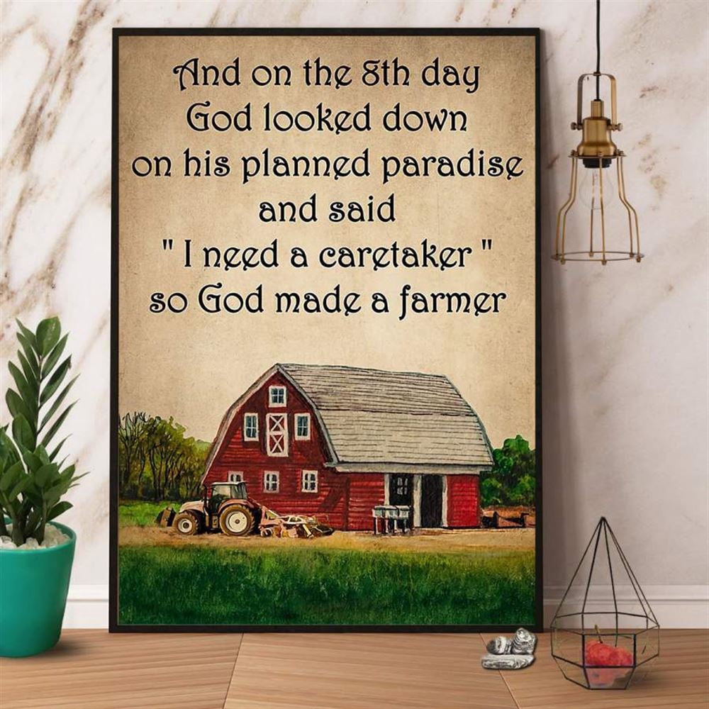 Farm And On The 8Th Day God Looked Down Canvas, Farm Canvas, Farm Art Decor