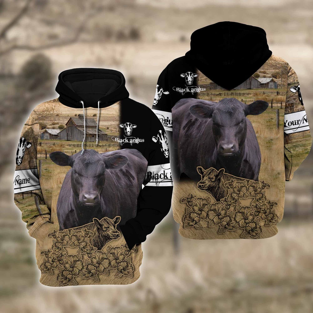 Farm Black Angus Cattle Hoodie TT4, Farmer Hoodie, Farm Themed Shirts, Farm Tee Shirts