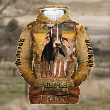 Farm Brahman Life Is Simple A Farm Hoodie, Farmer Hoodie, Farm Themed Shirts, Farm Tee Shirts