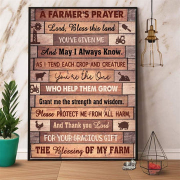 Farm Canvas, A Farmer's Prayer Please Protect Me From All Harm And Thank You Land The Blessin Gof My Farm Canvas