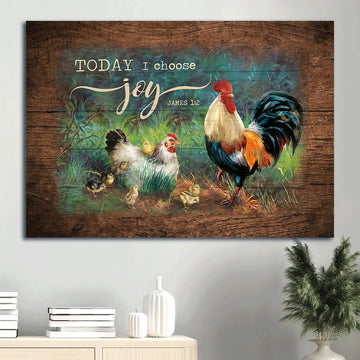 Farm Canvas, Adorable Chick, Couple Chicken Drawing Landscape Canvas, Farmhouse Canvas, Farm Gift, Farm Home Decor