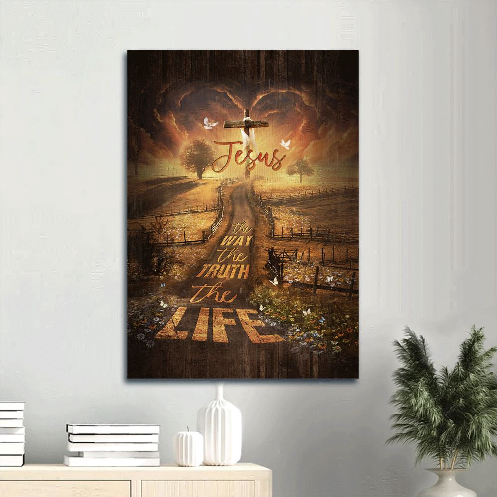 Farm Canvas, Amazing Farm, Pretty Sunset, Daisy Field Portrait Canvas, The Way, The Truth, The Life, Farm Wall Art, Farm Art Decor
