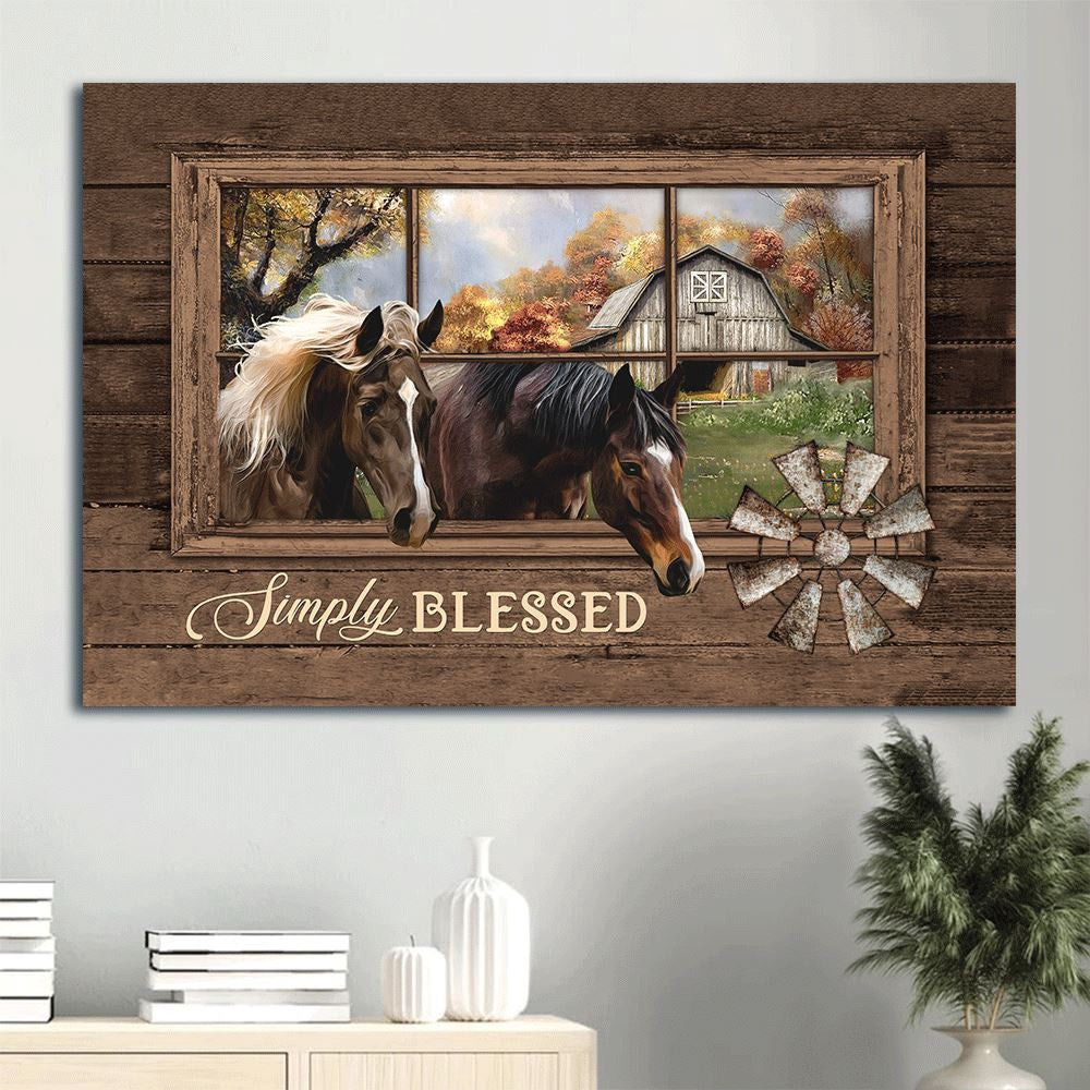 Farm Canvas, Amazing Horse, Farm, Windmill Landscape Canvas, Simply Blessed Canvas, Farmhouse Canvas, Farm Gift, Farm Home Decor