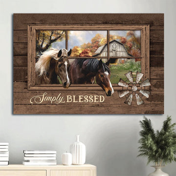 Farm Canvas, Amazing Horse, Farm, Windmill Landscape Canvas, Simply Blessed Canvas, Farmhouse Canvas, Farm Gift, Farm Home Decor