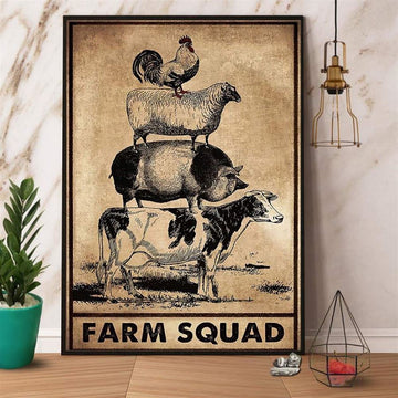 Farm Canvas, Animals Farm Squad Canvas, Farm Wall Art, Farm Art Decor
