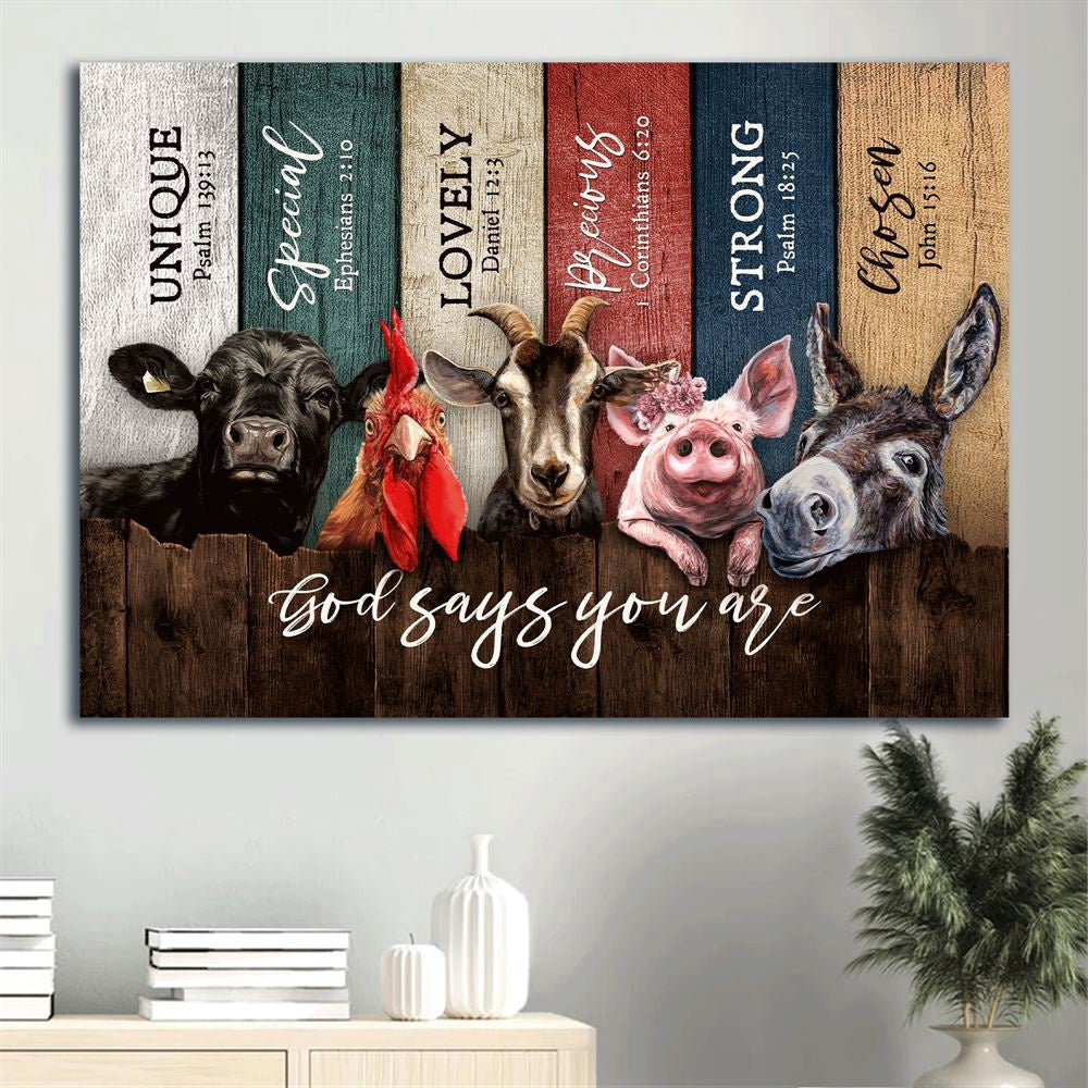Farm Canvas, Animals On Farm, Animal Painting Landscape Canvas, Farmhouse Canvas, Farm Gift, Farm Home Decor