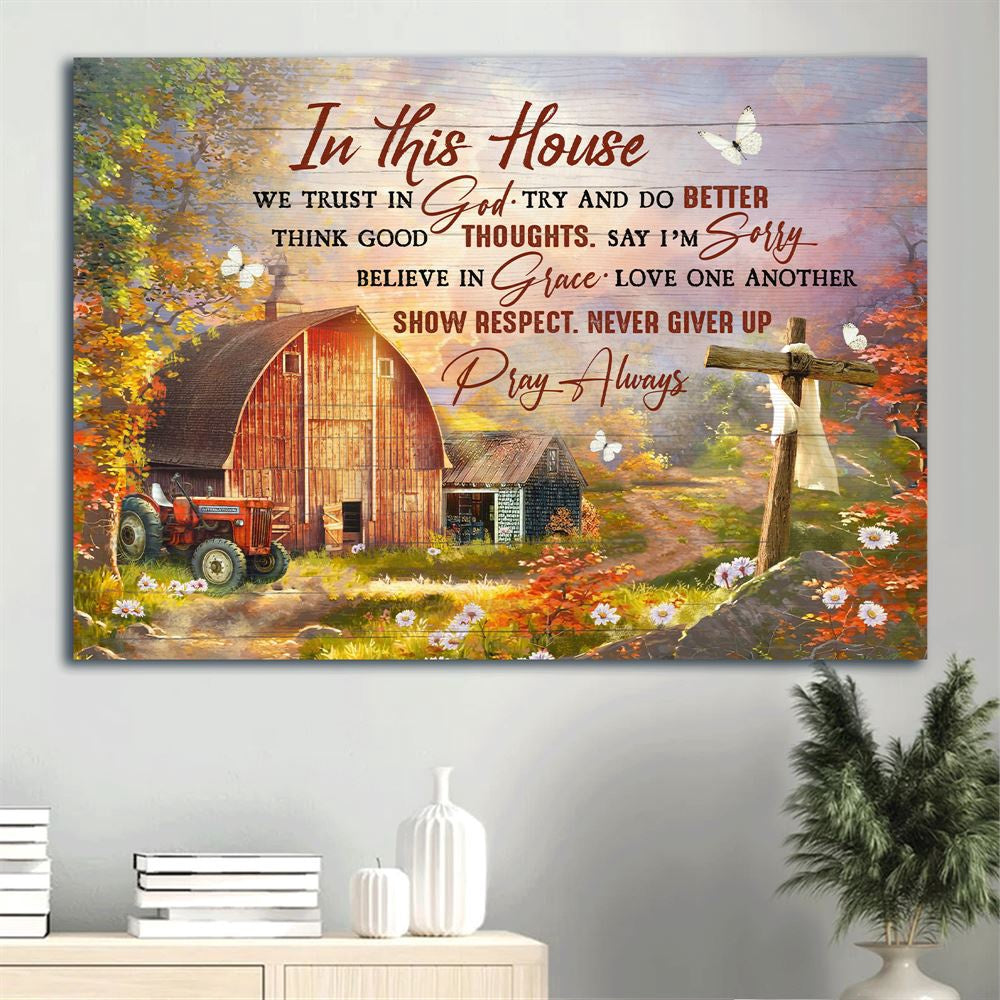 Farm Canvas, Autumn Season, Wooden Cross, Rustic Farmhouse, Farm Canvas, Farmhouse Canvas, Farm Gift, Farm Home Decor