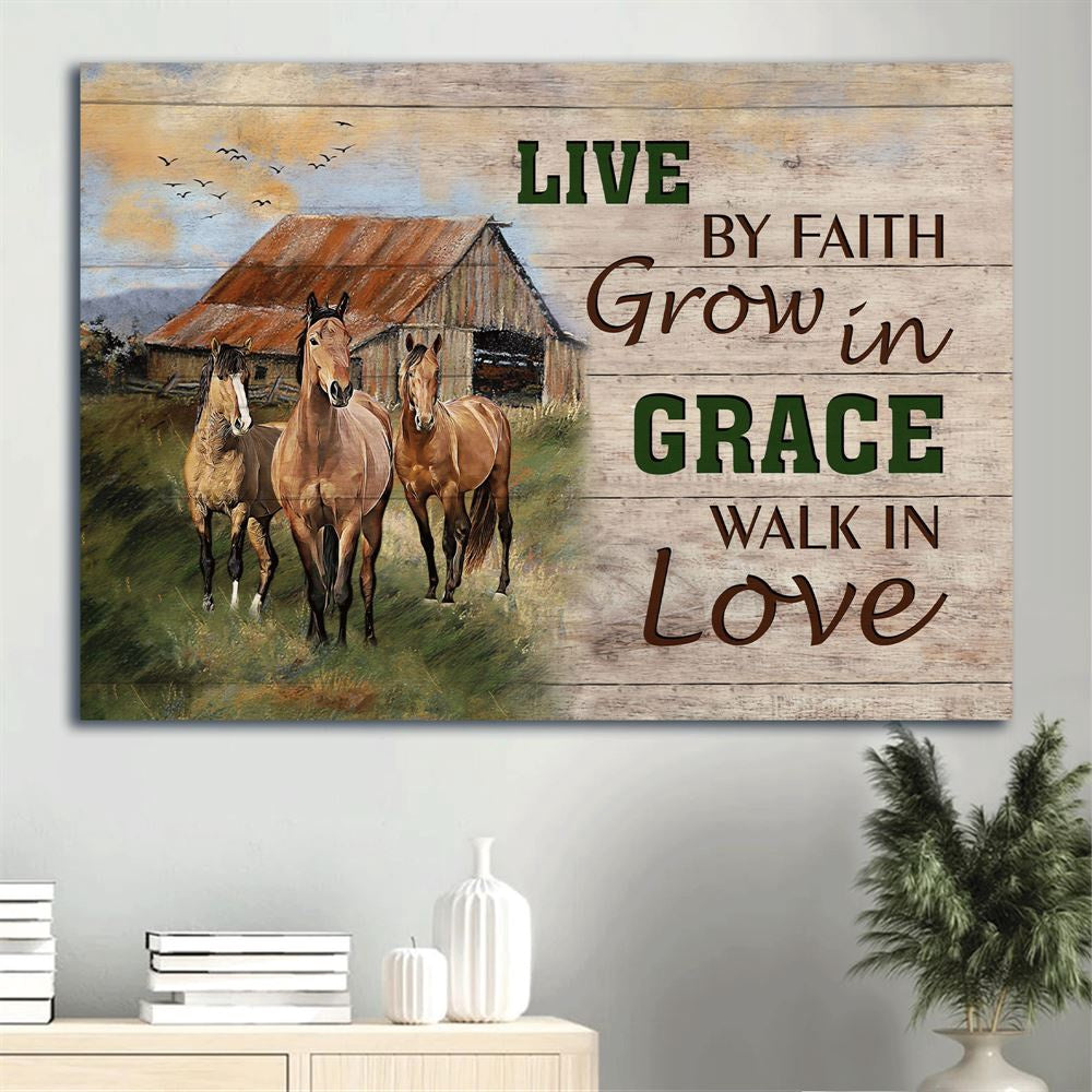 Farm Canvas, Awesome Horses, Peaceful Meadow, Farm Animal Canvas, Farmhouse Canvas, Farm Gift, Farm Home Decor