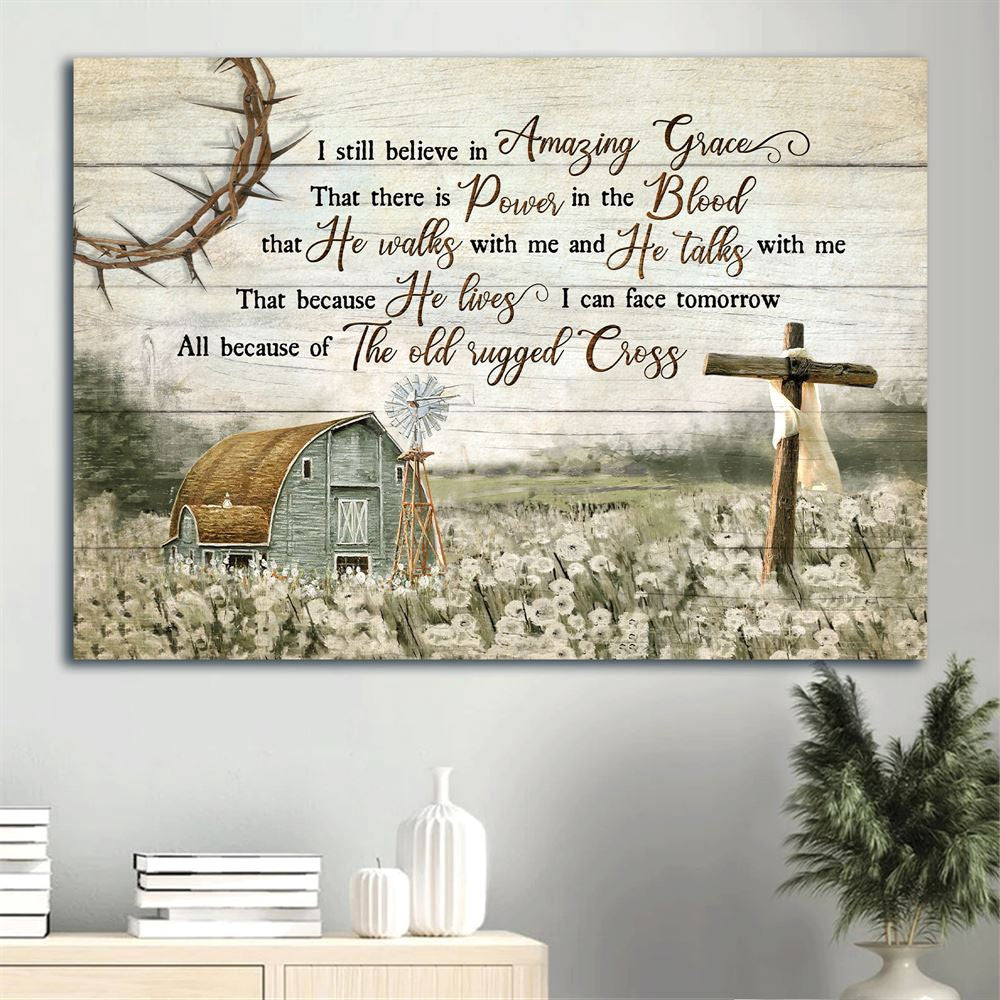 Farm Canvas, Barn Painting, Flower Field Painting, Wooden Cross Landscape Canvas, Farmhouse Canvas, Farm Gift, Farm Home Decor