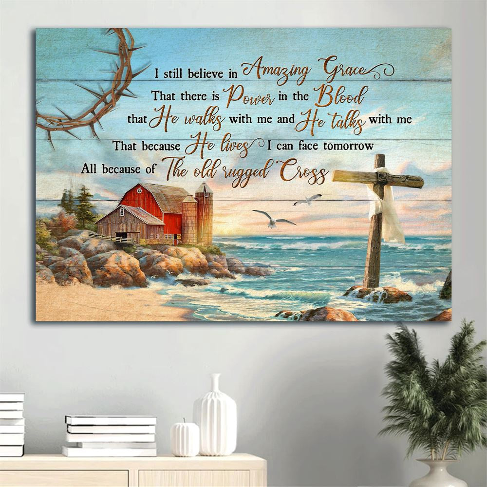 Farm Canvas, Beach Painting, Blue Ocean, Rustic Farmhouse Canvas, Farmhouse Canvas, Farm Gift, Farm Home Decor