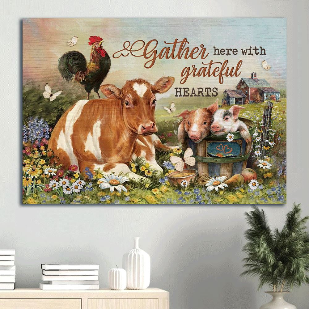 Farm Canvas, Beautiful Animals, Farm Painting Landscape Canvas, Farmhouse Canvas, Farm Gift, Farm Home Decor