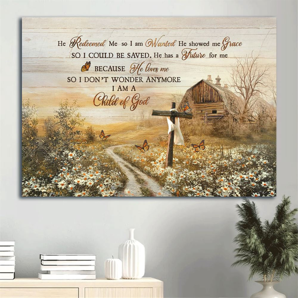 Farm Canvas, Beautiful Farm, Old Cross, Daisy Field, Pretty Butterfly Canvas, Farmhouse Canvas, Farm Gift, Farm Home Decor
