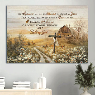 Farm Canvas, Beautiful Farm, Old Cross, Daisy Field, Pretty Butterfly Canvas, Farmhouse Canvas, Farm Gift, Farm Home Decor