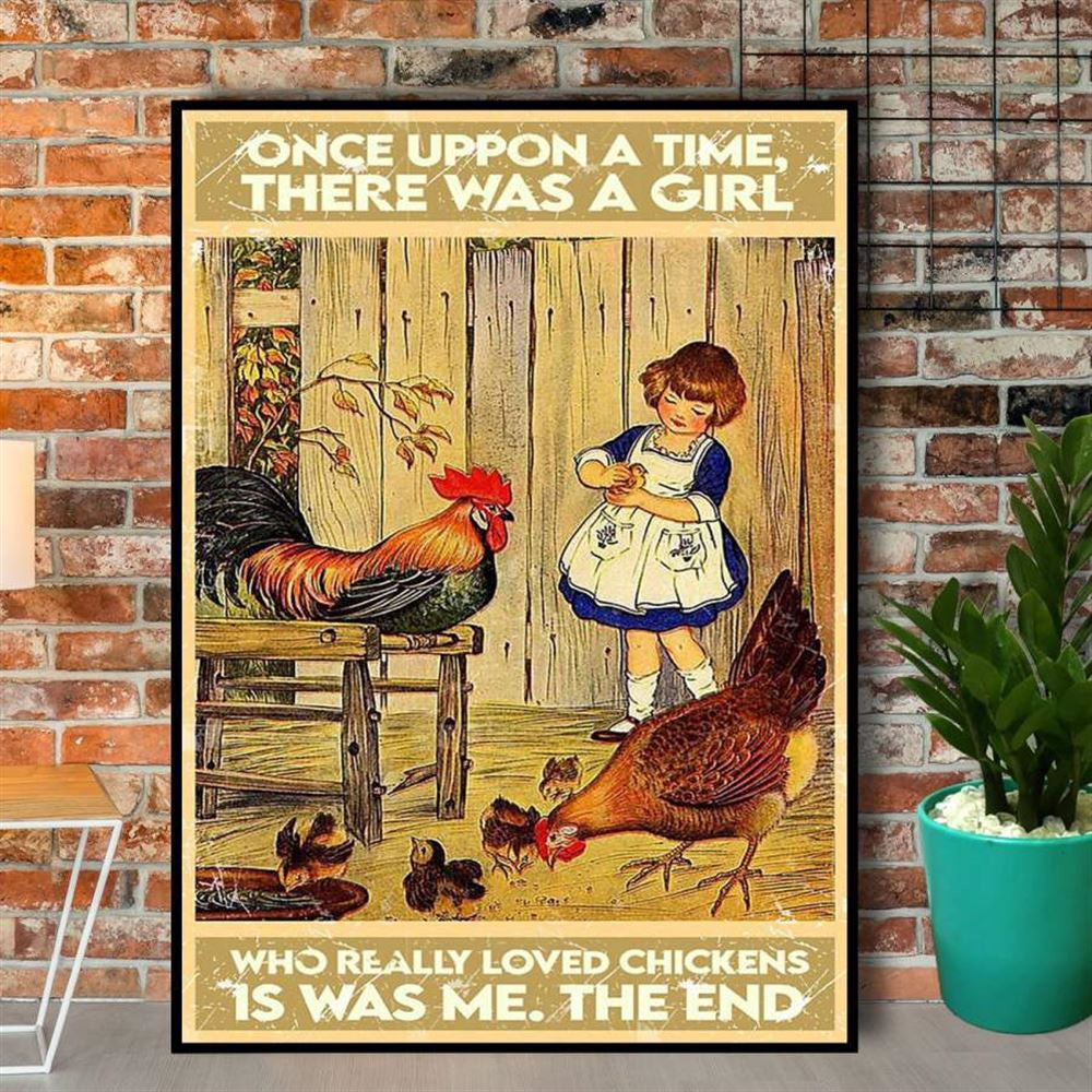 Farm Canvas, Chickens And Baby Girl Who Really Loved Chickens Funny Farm Canvas, Farm Wall Art, Farm Art Decor