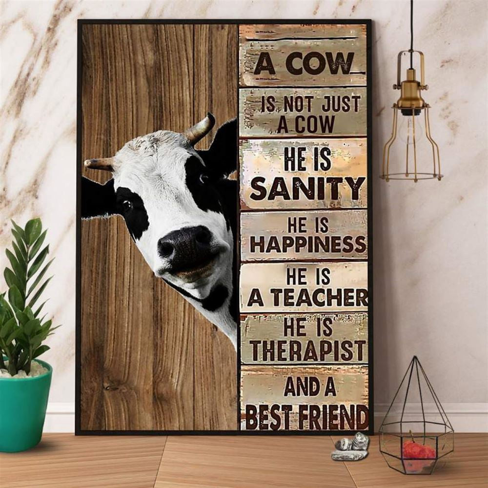 Farm Canvas, Cows A Cow And A Best Friend Farmer Canvas, Farm Wall Art, Farm Art Decor