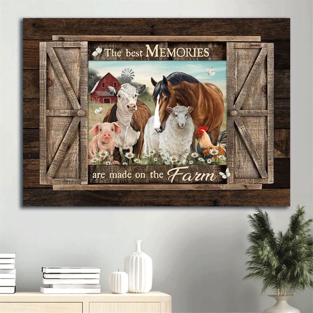 Farm Canvas, Cute Sheep, Animal Painting, Daisy Garden, White Butterfly Canvas, Farmhouse Canvas, Farm Gift, Farm Home Decor