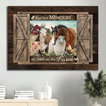 Farm Canvas, Cute Sheep, Animal Painting, Daisy Garden, White Butterfly Canvas, Farmhouse Canvas, Farm Gift, Farm Home Decor