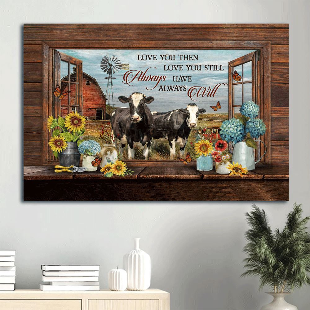 Farm Canvas,  Dairy Cow, Peace Farm, Flower Vase Canvas, Farmhouse Canvas, Farm Gift, Farm Home Decor