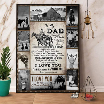 Farm Canvas, Family Farm Daughter To My Dad Yu Will Always Be My Dad My Hero Holding Hand Forever Lovers Canvas