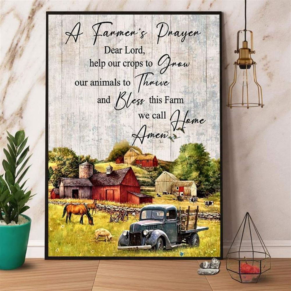 Farm Canvas, Farm A Farmer's Prayer We Call Home Canvas, Farm Wall Art, Farm Art Decor