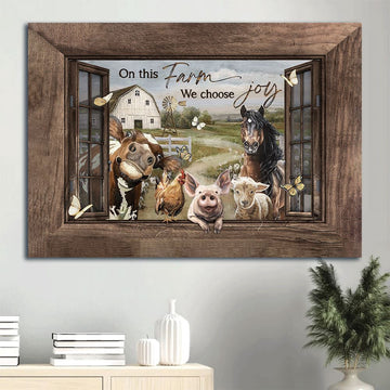 Farm Canvas, Farm Animal, Farm Life, Happy Farm, White Butterfly Canvas, Farmhouse Canvas, Farm Gift, Farm Home Decor