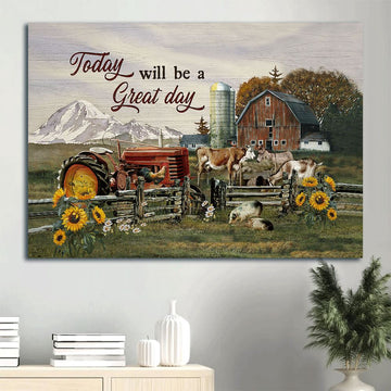 Farm Canvas, Farm Animals, Farmhouse, Sunflower Painting Canvas, Farmhouse Canvas, Farm Gift, Farm Home Decor