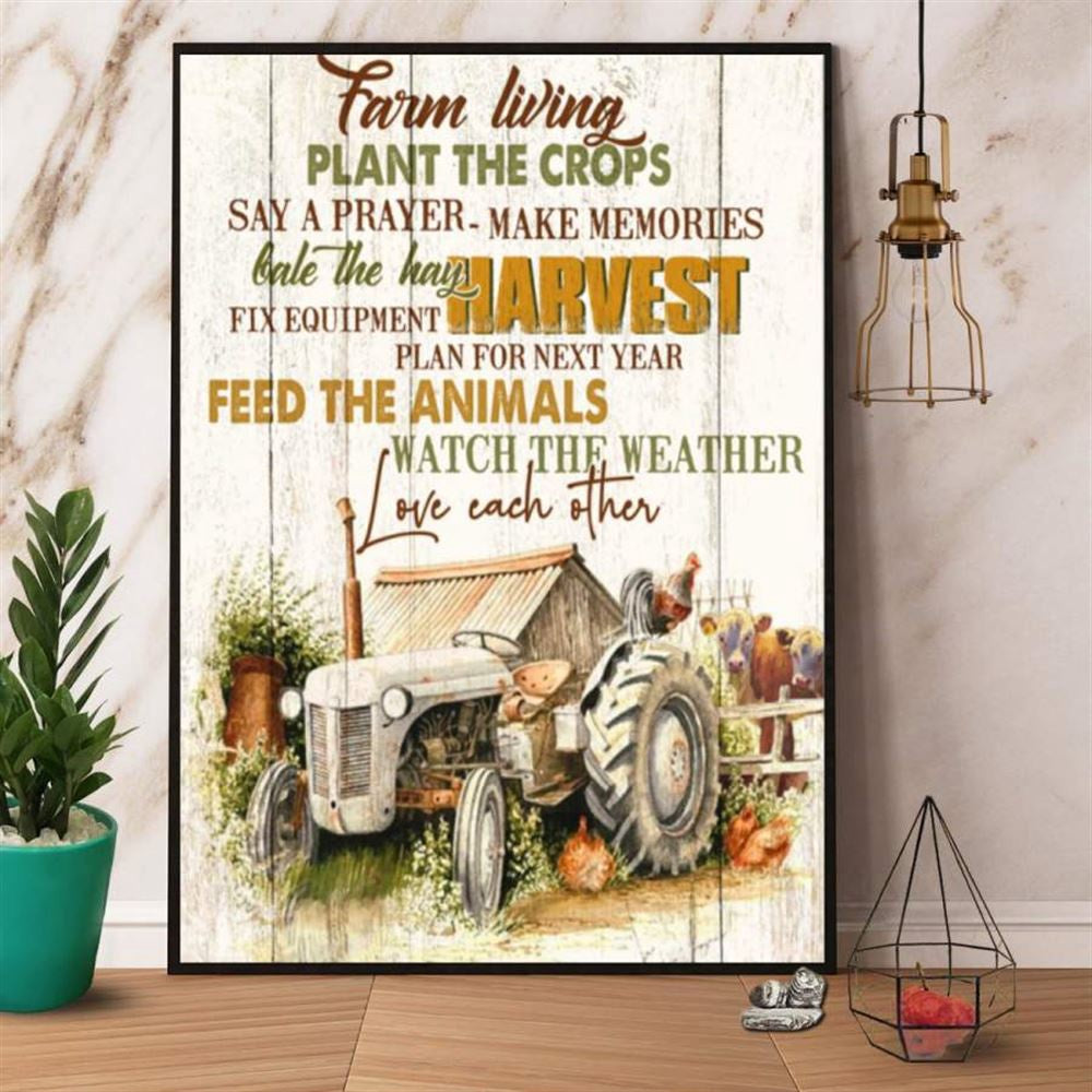 Farm Canvas, Farm Farm Living Plant The Crops Feed The Animals Canvas, Farm Wall Art, Farm Art Decor