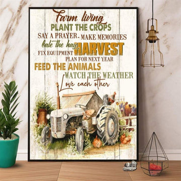 Farm Canvas, Farm Farm Living Plant The Crops Feed The Animals Canvas, Farm Wall Art, Farm Art Decor