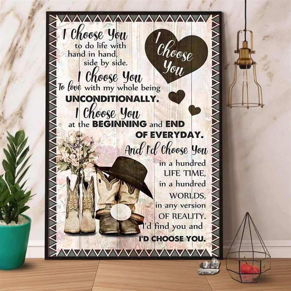 Farm Canvas, Farm I Choose You At The Beginning And End Of Everyday Canvas, Farm Wall Art, Farm Art Decor
