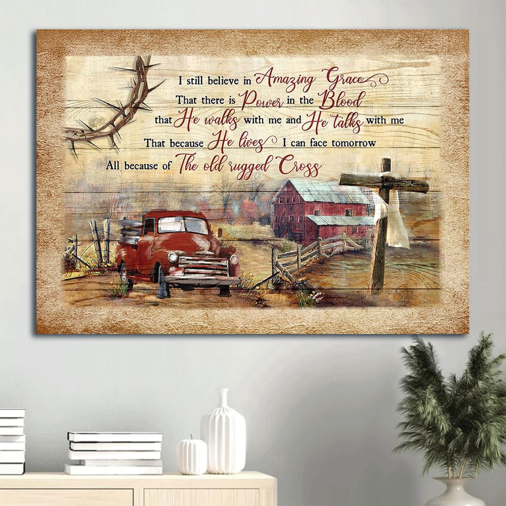 Farm Canvas, Farm Painting, Red Truck, Wooden Cross Canvas, Farmhouse Canvas, Farm Gift, Farm Home Decor