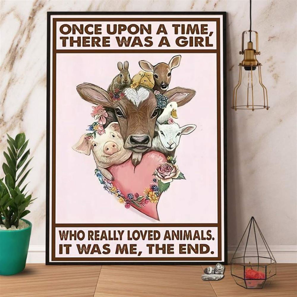 Farm Canvas, Farm There Was A Girl Who Really Loved Animals Canvas, Farm Wall Art, Farm Art Decor