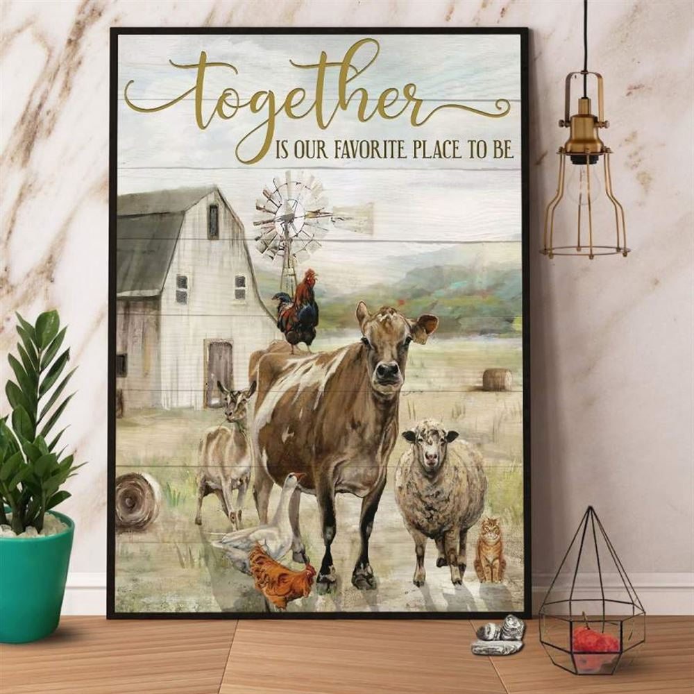 Farm Canvas, Farm Together Is Our Favorite Place To Be Canvas, Farm Wall Art, Farm Art Decor