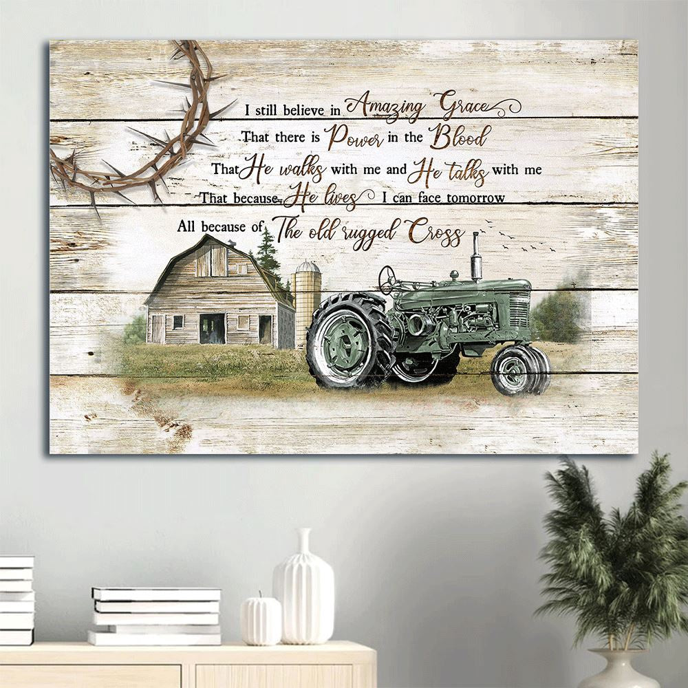 Farm Canvas, Farm, Tractor, Cross Canvas, Farmhouse Canvas, Farm Gift, Farm Home Decor